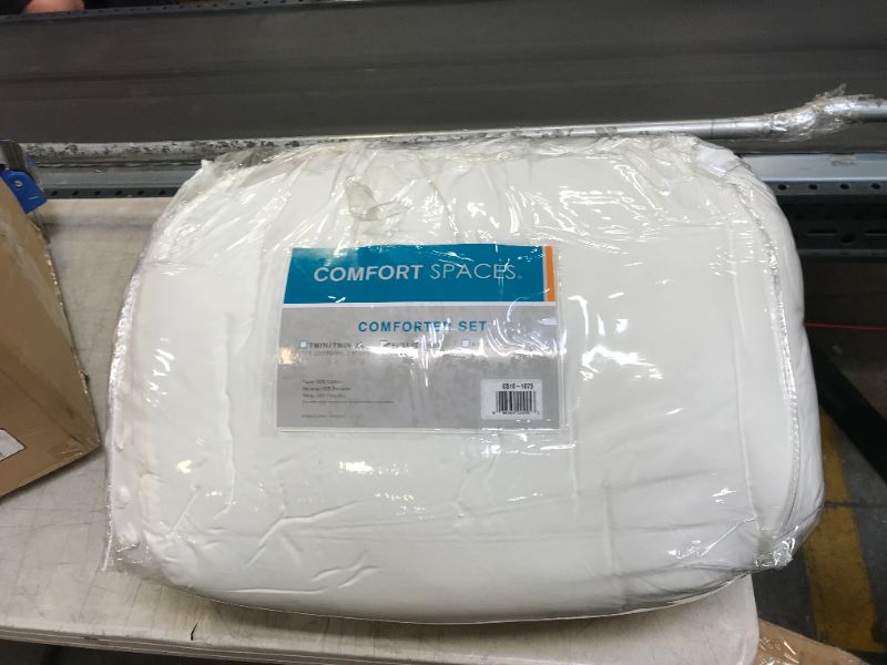 Photo 3 of Comfort Spaces 100% Comforter Set Cotton Jacquard Pom Tufts Design Hypoallergenic Down Alternative Full Queen 