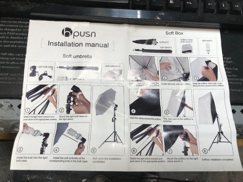 Photo 5 of 1200 Watts White Umbrella Soft box Continuous Lighting Photo Video Studio Kit With Chromakey Background Muslins