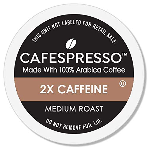 Photo 1 of CAFESPRESSO Medium Roast Plus 2X Caffeine Single Serve Coffee Capsules for K Cup Keurig 2.0, 42 units (packaging may vary) Best By : 03/14/23
