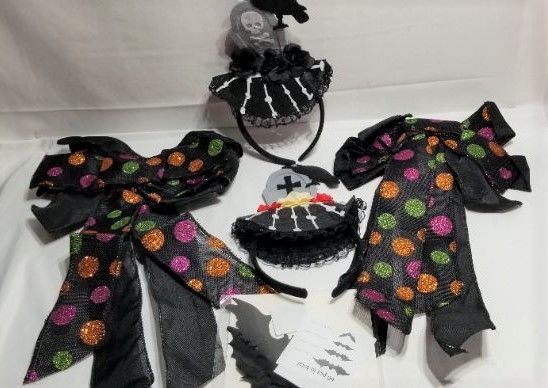 Photo 1 of Anditoy 2 Pack Halloween Ghosts & Halloween Bows (Purple and Gold)