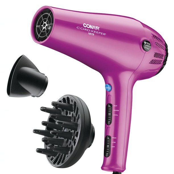 Photo 1 of Conair Cord-Keeper Ionic Ceramic Hair Dryers, Pink with Concentrator and Diffuser 209BCN