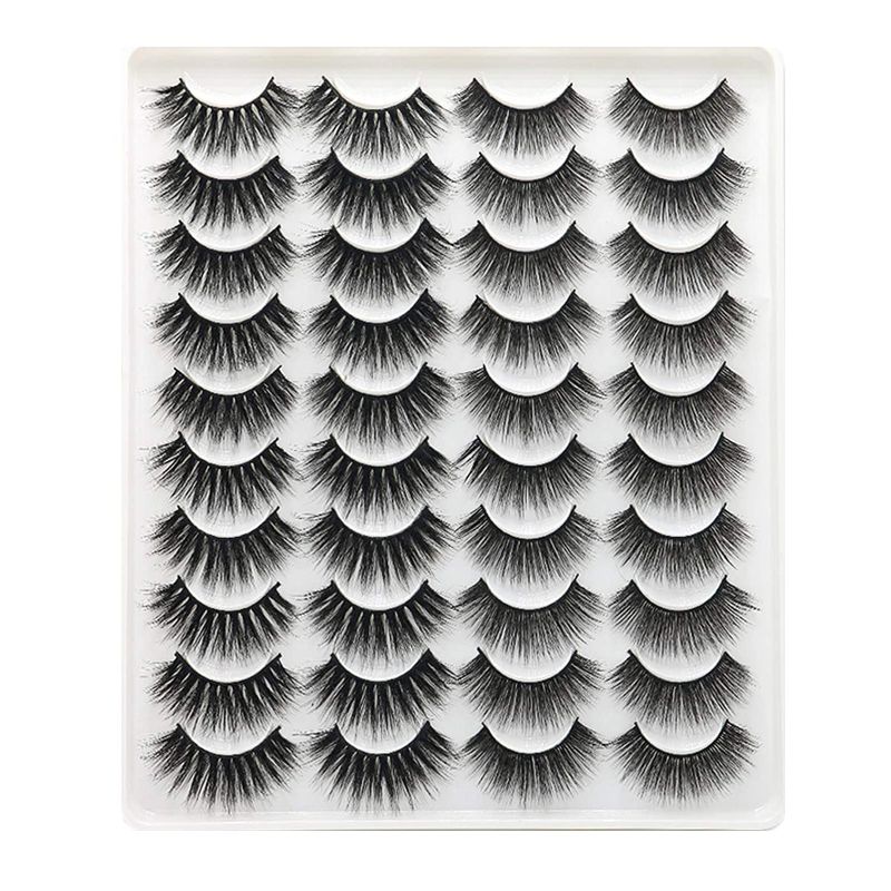 Photo 1 of 
Mink Eyelashes, 20 Pairs 2 Styles 3D Wispy Fluffy Reusable False Eyelashes, Lashes Pack for Natural Look, No Glue, 12-17 mm and 14-20 mm
