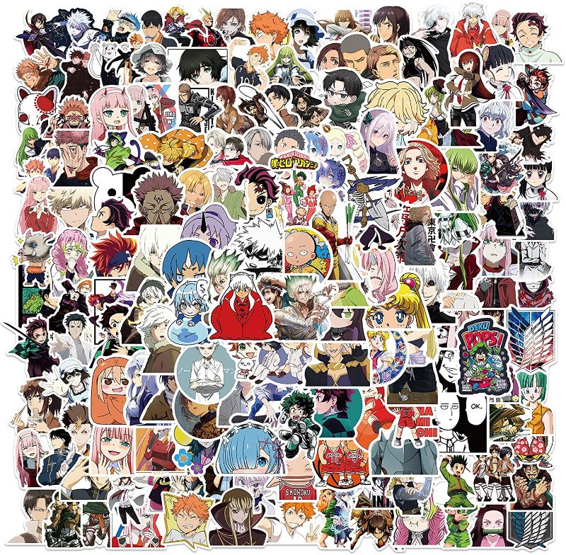 Photo 1 of 200 Pack Anime Stickers Mixed Decals for Laptop, Skateboard,Water Bottles Helmet Bicycle ?Fashion Random Stickers for Adults Teens