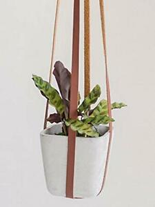 Photo 1 of BASE ROOTS - Indoor plant pot holder, flower pot or basket to hang on the wall | Adjustable vegan leather | Boho home decoration indoor hanging flower pots | Hanging plant stand