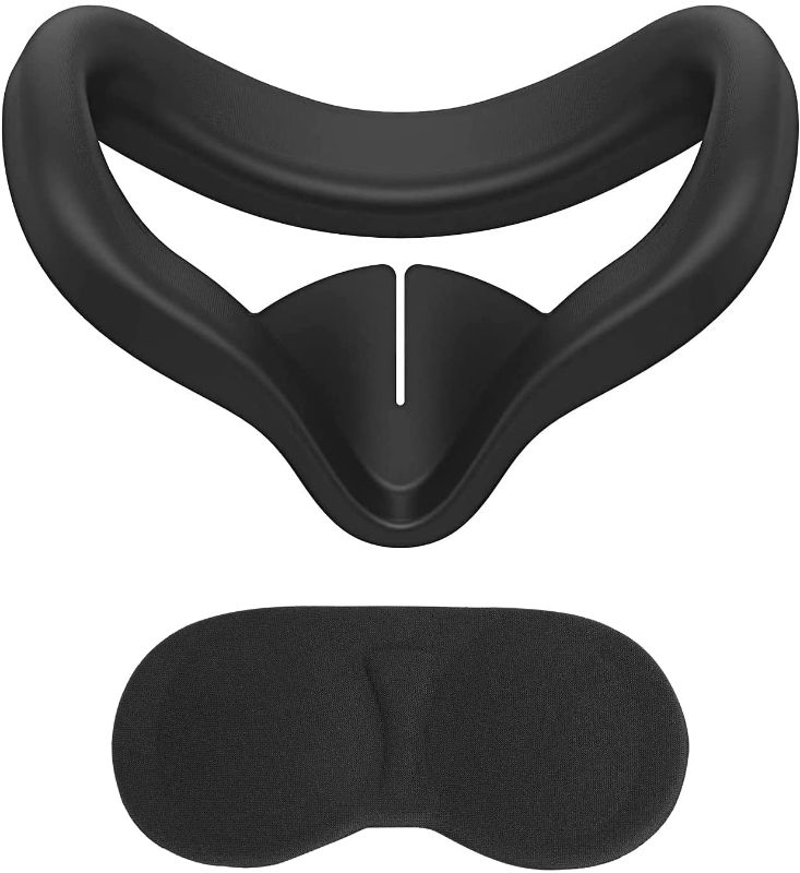 Photo 1 of   Headset VR Silicone Case with Protective Lens Cover Sweatproof Accessories (Black)