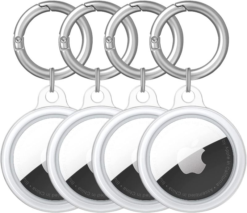 Photo 1 of 4 Pack Bysoom Clear Case for Airtags Case, Soft Clear Protective Cover Compatible with Apple AirTag Keychain Holder Tracker Finder