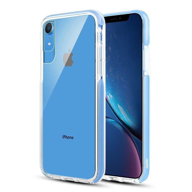 Photo 1 of ispider crystal clear airtect case for iphone xr, 6.1 inch, clear blue