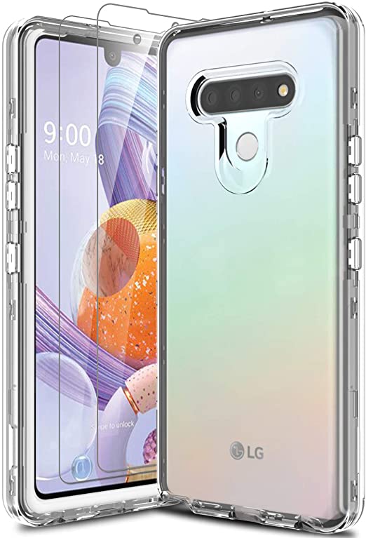 Photo 1 of Leptech Case for LG Stylo 6, with 2 Pack Soft TPU Screen Protector, Transparent Series Three Layers Heavy Duty Protection Phone Cover Case Compatible with LG Stylo 6 / LG K71 Stylus (Clear)