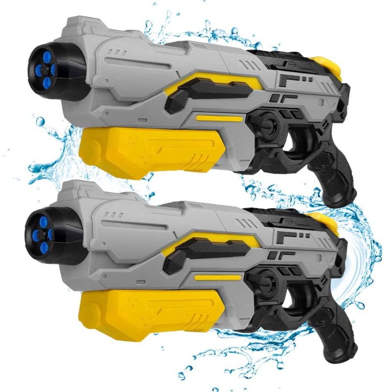 Photo 1 of SEETOYS Set of Two Squirt Water Guns 1200 ml for Kids with Long Range Shooting Water Blaster for Summer Swimming Pool Party (Grey)