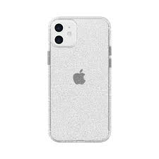 Photo 1 of Maxdara Clear with Silver Glitter Phone Case for iPhone 12, iPhone 12 Pro