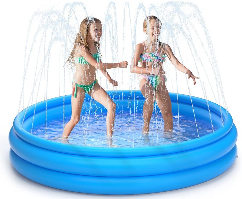 Photo 1 of Gaiatop Kiddie Pool Splash Pad, Sprinkler for Kids, 48 inch Inflatable Kids Pool 