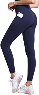 Photo 1 of SilkTem High Waist Tummy Control Workout Leggings for Women Yoga Pants with Pockets, Royal Blue, Small