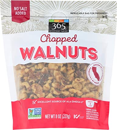 Photo 1 of 365 by WFM, Walnuts Chopped, 8 Ounce (9 Bags) Best by Sept 21 2021