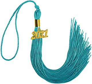 Photo 1 of GraduationMall Single Color Graduation Tassel with 2021 Year Charm, 9 inch, Turquoise