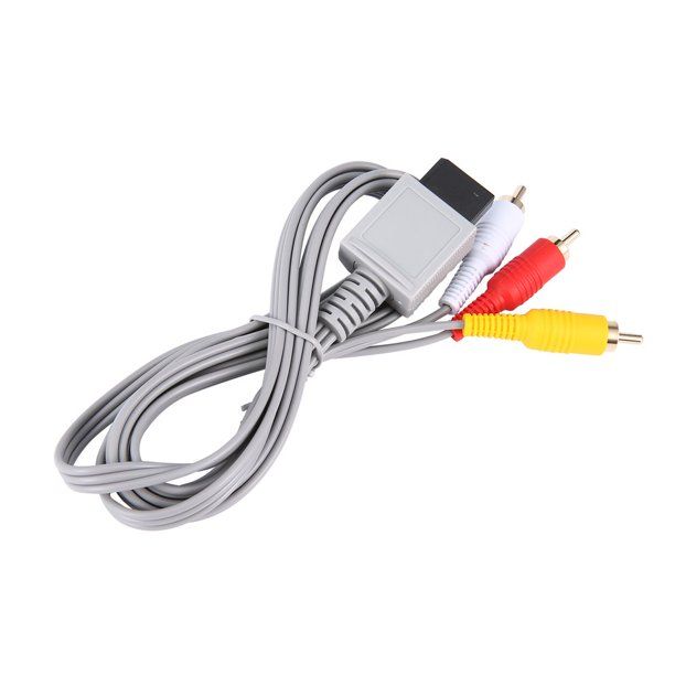 Photo 1 of 2 PACK 1.8 meters Gold Plated Audio Video AV Composite 3 RCA Cable for Nintendo Wii, Grey