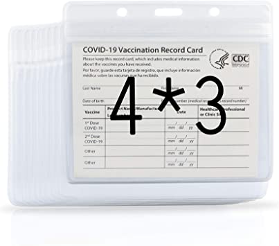 Photo 1 of CDC vaccination card protector, waterproof type, resealable zip, black lanyards included, 10 pcs (2 Packs)