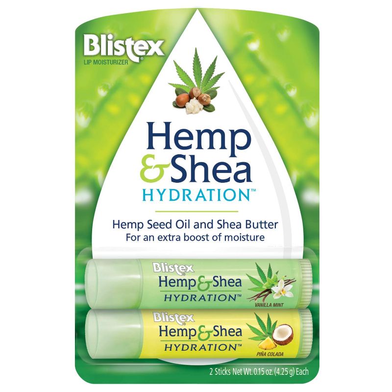 Photo 1 of Blistex Hemp and Shea Hydration - 0.3oz, 2 count (2 Packs)