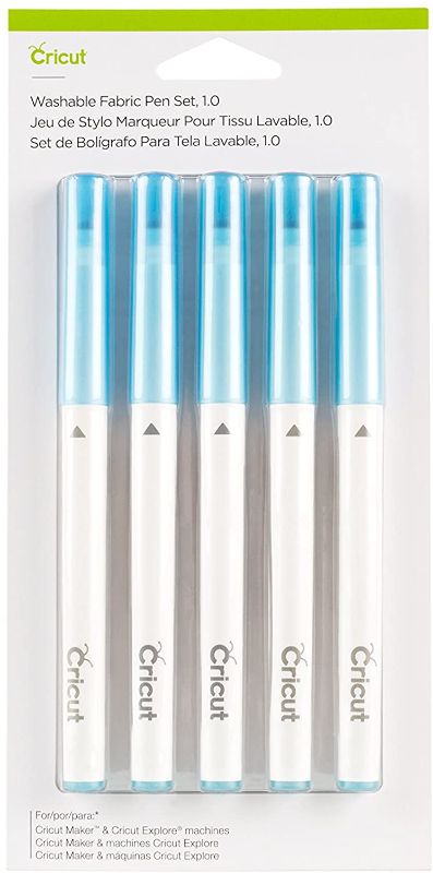 Photo 1 of Cricut Washable Fabric Pen, Blue, 5 Pack