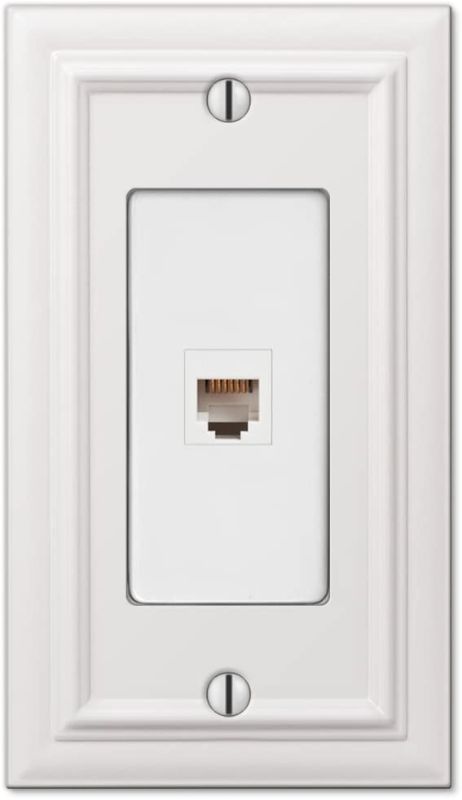 Photo 1 of AMERELLE 94PHW Continental Single Phone Cast Metal Wallplate in White