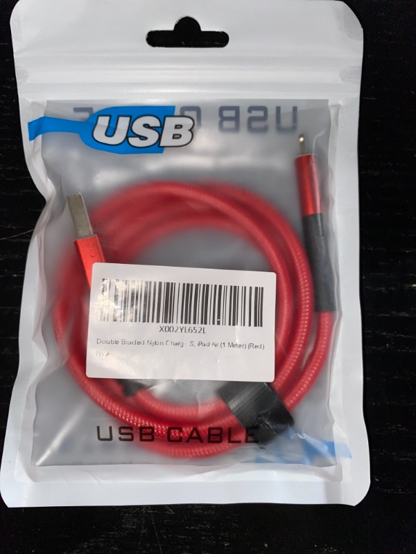 Photo 1 of double braided nylon charger ipad air 1 meter red