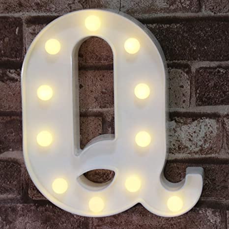 Photo 1 of LED Marquee Letter Lights Sign, Light Up Alphabet Letter for Home Party Wedding Decoration Q