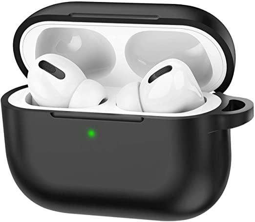 Photo 1 of AirPods Pro Case Cover, Full Protective Silicone Skin Accessories for Women Men Girl with Apple AirPods Pro Case, Front LED Visible (Black)