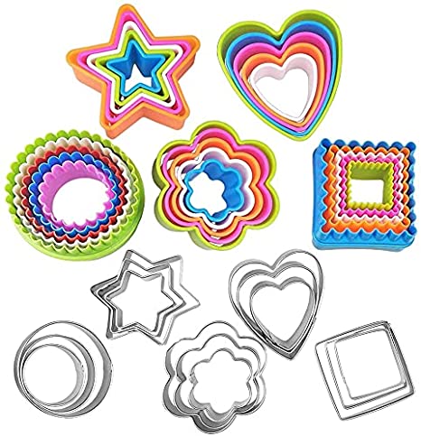 Photo 1 of COLIBROX Basic Cookie Cutters Set Cake Cutter Cookie Cutter Set Round Biscuit Bread Fondant Cutters Biscuit Cutter Set Multi-size Sandwich Fondant Cake Fruit Vegetable Shapes Cutter Set of 40 Piece