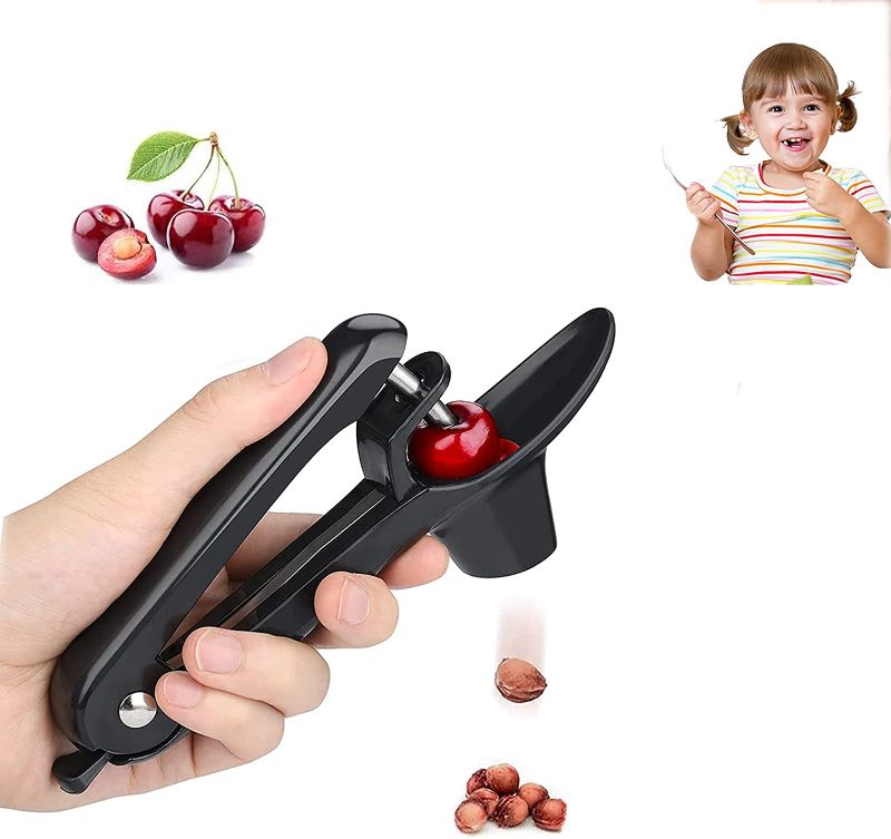 Photo 1 of Cherry Olive Pitter Tool, Cherry Stoner ?Seed and Olive Tool Remover, Fruit Core Remover, Suitable for Making Fresh Cherry Dishes and Cherry Cocktails, Black