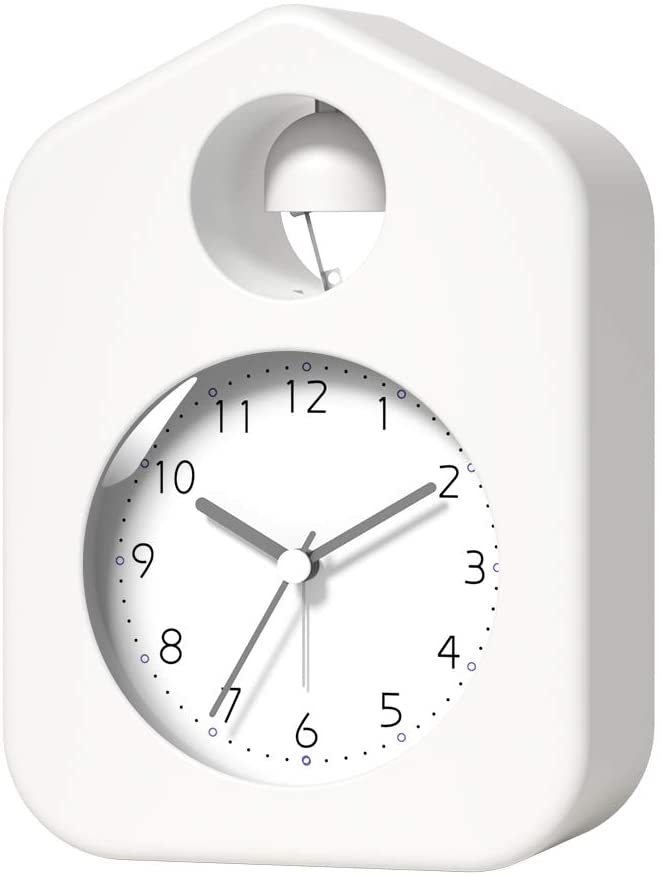 Photo 1 of  Creativity Alarm Clock for Teens,5 inch Square Silent Non-Ticking Analog Alarm Clock with Loud Alarm Perfect for Heavy Sleepers,Nightlight and Battery Operated?Suitable for Table/Bedroom(White)