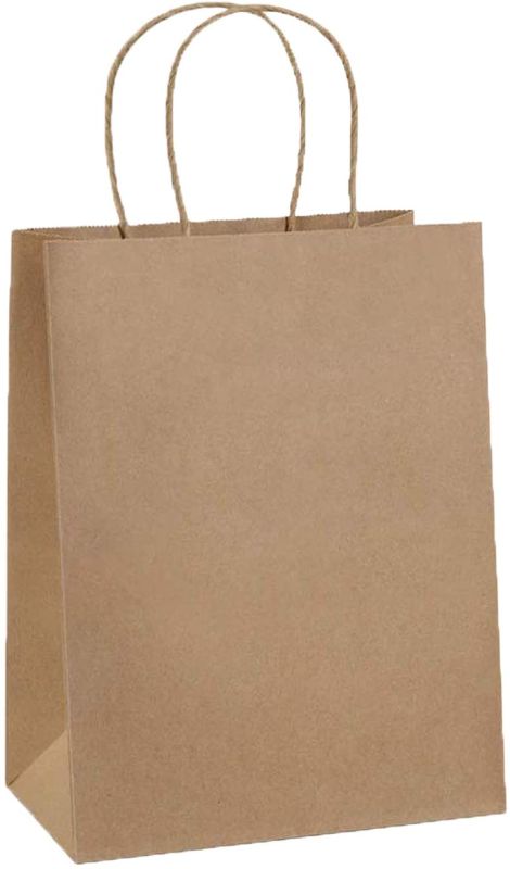 Photo 1 of 15 Pack, Brown Kraft Paper Gift Bags, with Handles - 8" x 5.5" x 3"