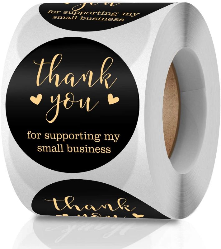 Photo 1 of  Thank You for Supporting My Small Business Stickers 2 Inch Round Thank You Stickers Roll (2 Inch) 2 PACK