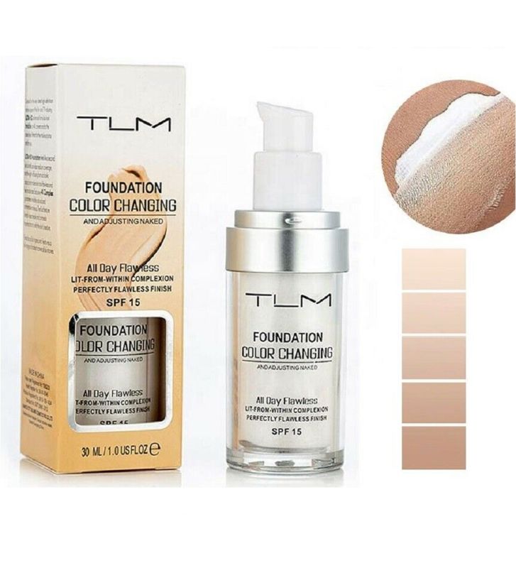 Photo 1 of 30ml TLM Color Changing Foundation Liquid Base Makeup Change To Your Skin Tone By Just Blending
