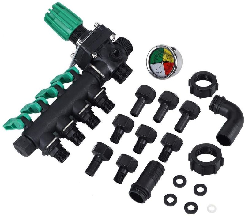 Photo 1 of 4 Way Water Splitter Agricultural Sprayer Control Valve Accessories for Agriculture Garden Hose Connector Tap Splitter Hose Manifold