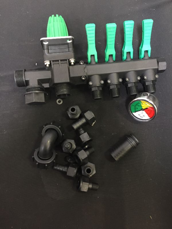 Photo 1 of 4 Way Water Splitter Agricultural Sprayer Control Valve Accessories for Agriculture Garden Hose Connector Tap Splitter Hose Manifold