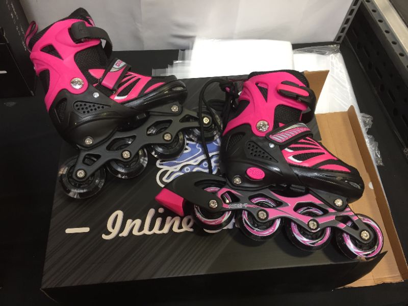 Photo 1 of DIKASHI  Adjustable Inline Skates Boys Girls Kids Women Men Size,Light Up Adult Roller Blades Skates for Women Outdoor and Indoor JUNIOR SIZE 10.5-12.5