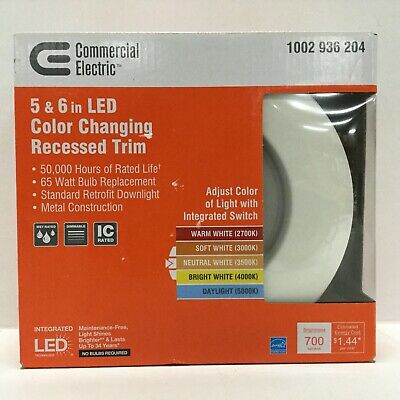 Photo 1 of Commercial Electric Recessed Trim 5"/6" LED Color Changing Dimmable