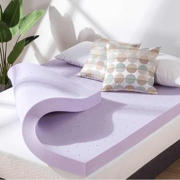 Photo 1 of Best Price Mattress 4 inch Ventilated Memory Foam Topper with Lavender Infusion, Queen
