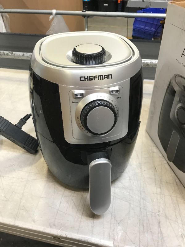 Photo 1 of Chefman TurboFry 2 Liter Air Personal Compact Healthy Fryer w/Adjustable Temperature Control, 30 Minute Timer and Dishwasher Safe Basket Black