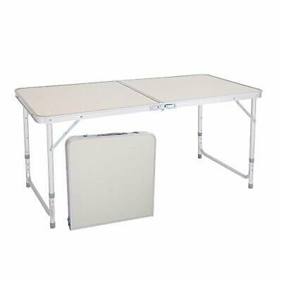 Photo 1 of 4 ft Folding Table Height Adjustable Fold-in-Half Folding Utility Table & Chairs 