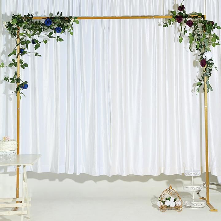 Photo 1 of 8FT Tall - Gold Rectangular Metal Arch, Home Accent Photo Booth Backdrop Stand
