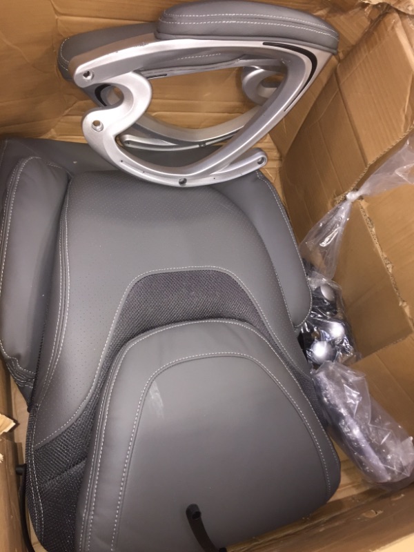 Photo 3 of Serta AIR Bonded Leather Task Chair, Light Gray (CHR200004)