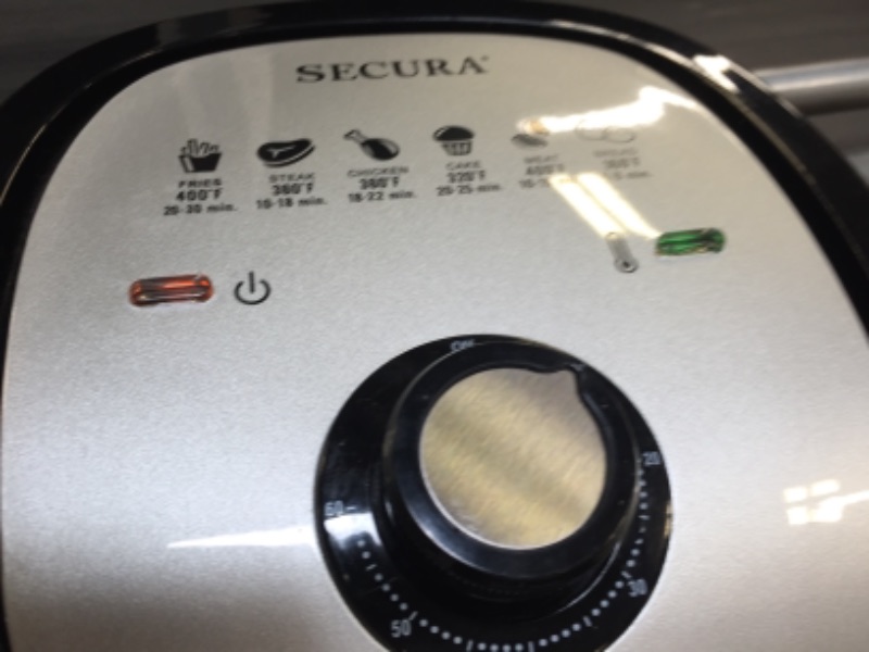 Photo 3 of Secura Air Fryer 3.4Qt / 3.2L 1500-Watt Electric Hot XL Air Fryers Oven Oil Free Nonstick Cooker with/Recipes for Frying, Roasting, Grilling, Baking