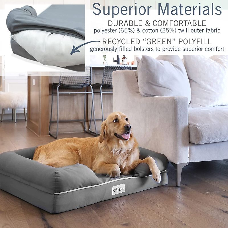 Photo 1 of 
PetFusion Ultimate Dog Bed, Solid CertiPur-US Memory Foam Orthopedic Dog Bed
Size:Large (36 in x 28 in)
Color:Slate Grey