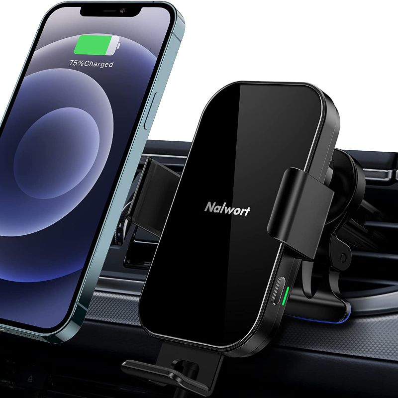 Photo 2 of Nalwort

Wireless Car Charger, Nalwort 15W/10W/7.5W Qi Car Charger, Metal Frame Auto-Clamping Car Wireless Charger Mount Air Vent Phone Holder Compatible with iPhone 12/11/Pro/Pro Max, Samsung S21/S20/Note 20