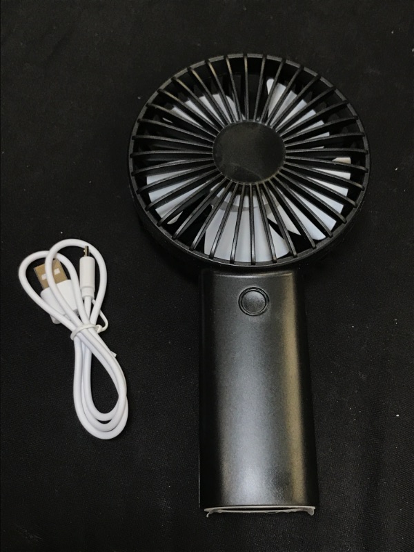 Photo 2 of Handheld Mini Fan Battery Operated Small Personal Portable Fan Speed Adjustable USB Rechargeable Fan for Kids Girls Women Men Home Office Indoor Outdoor Travelling- Black 