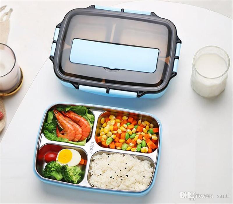 Photo 1 of 304 Stainless Steel Lunch Box New Japanese Style Compartment Bento Box Kitchen Leakproof Food Container