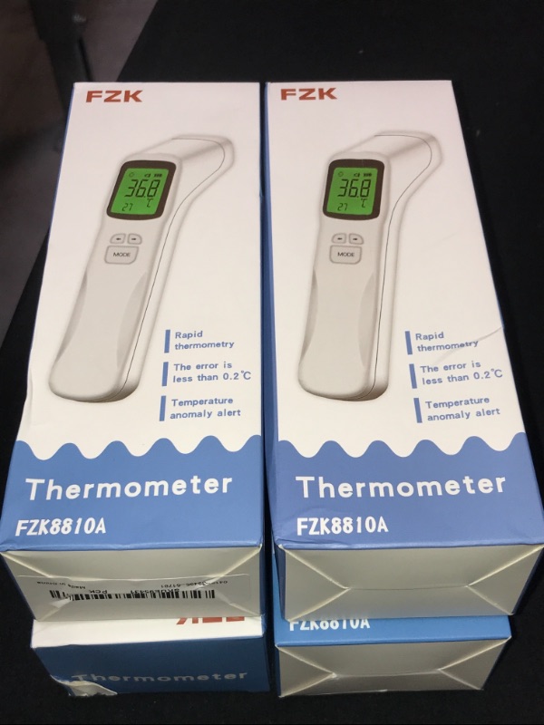 Photo 2 of Forehead Thermometer, Baby and Adults Thermometer with Fever Alarm, LCD Display and Memory Function, Ideal for Whole Family (White) 4 Packs 