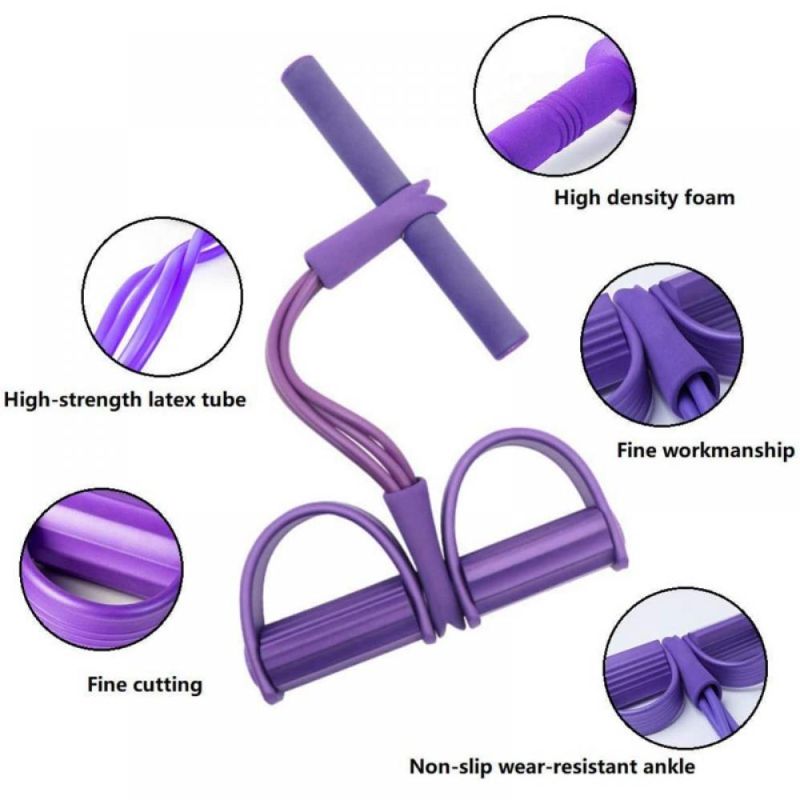 Photo 1 of  Workout Elastic Resistance Bands for Yoga & Stretching - Purple 4 Count