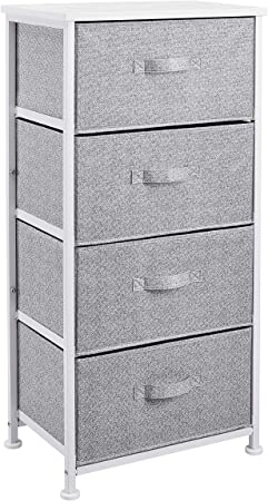 Photo 1 of Amazon Basics Fabric 4-Drawer Storage Organizer Unit for Closet, White