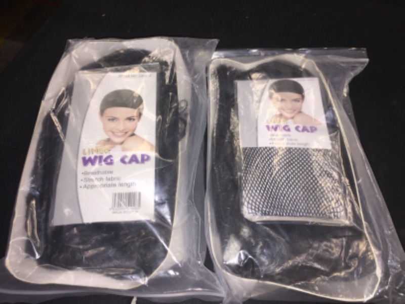 Photo 2 of 2 Elastic Black Hair Net Liner Wig Caps